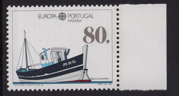 Portugal Madeira   #122  MNH  1988  Europa  transportation.  modern mail boat