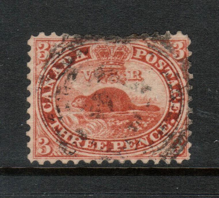 Canada #12 Very Fine Used With Thin At Top Margin