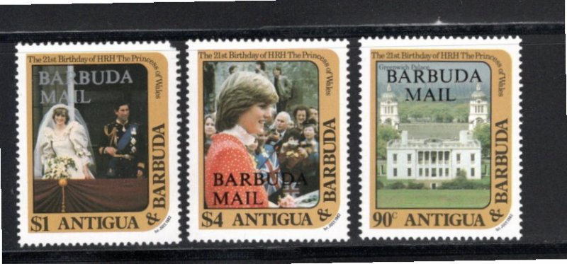 Barbuda 1982 MNH Sc 544-6 Antigua overprint