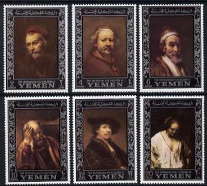 Yemen - Royalist 1967 Rembrandt perf set of 6 (borders in...