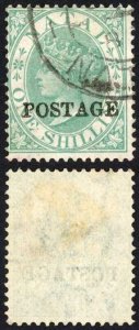 Natal SG84 1/- Green Opt POSTAGE Cat 8 pounds