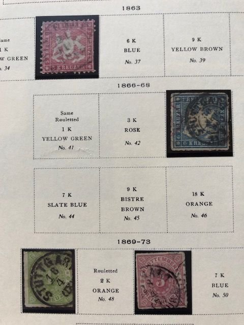 Wurttemberg 10 Scans - In Mounts