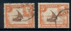 Kenya Uganda & Tanganyika 1938-54 KGVI Pictorial 50c both Perfs FU