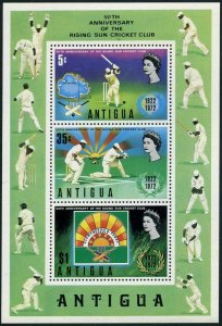 Antigua 299a sheet,MNH.Michel Bl.5 Rising Sun Cricket Club,50th Ann.1972.