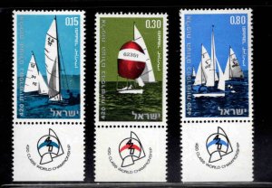 ISRAEL Scott 419-421 MNH** 419 Class Racing Yacht stamp set with tabs