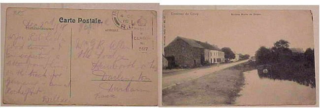 BELGIUM  GREAT BRITAIN APO RI DEC 1918 CENSOR CINEY