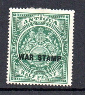 ANTIGUA - 1916 - HALF PENNY - WAR STAMP - Overprint - 1/2 Penny -