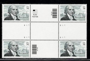 UNITED STATES SC# 3545 CROSS GUTTER BLK/4 VF/NH