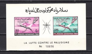 Afghanistan, Scott cat. 519a. World Against Malaria, IMPERF s/sheet. ^