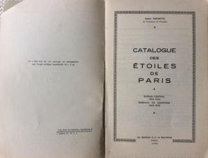 A. Rochette - CATALOGUE DES ÉTOILES DE PARIS - (Éditions de Beaufond, 1950) 