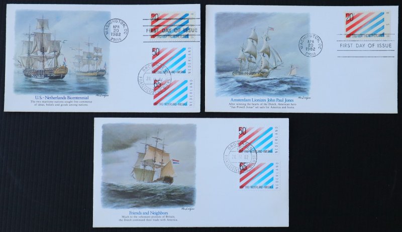 U.S. Used Stamp Scott #2003 20c US/Netherlands Lot of 6 First Day Covers