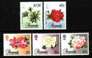 Bermuda-Sc#536-40- id6-unused NH set-Flowers-Roses-1988-please note there is g