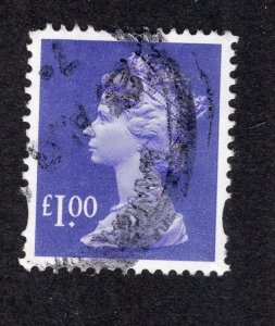 Great Britain 1993-97 1 pound violet Machin, Scott MH237 used, value = $4.75