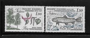 Andorra French Admin 1983 Nature Protection Tree Fish Trout MNH A358