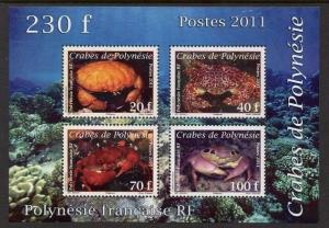 French Polynesia 2011 Crabs Marine Life SS VF MNH (1045a)