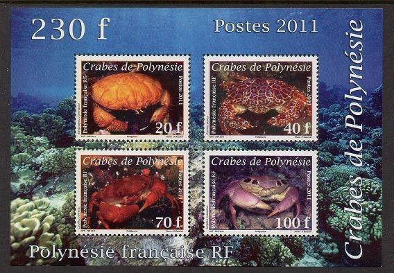 French Polynesia 2011 Crabs Marine Life SS VF MNH (1045a)