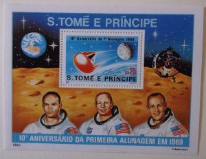 Sao Tome and Princepe Islands 582  MNH  Cat $10.00 Space Topical Full Set Clean