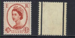 GB 1958 - 61 QE2 4 1/2d Chestnut Wilding Graphite Umm SG 594 ( K650 )