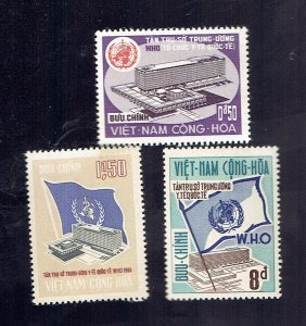 VIETNAM SOUTH SCOTT#291-293 1966 WHO SET - MH