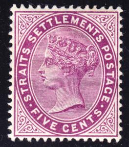 Malaya Straits Settlements Scott 47  wtmk CA  VF mint OG HHR.