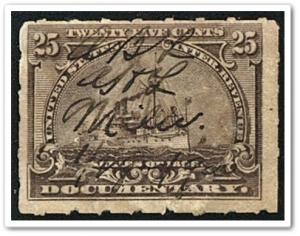 R169 25¢ Documentary Stamp (1898) Used