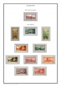 SAARLAND SAAR SARRE GERMANY 1920-1959 PDF (DIGITAL)  STAMP ALBUM PAGES 