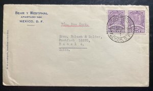 1936 Mexico City Mexico Commercial cover To Basel Switzerland Via New York