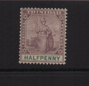 Trinidad 1896 SG114 Halfpenny CA watermark Mounted mint