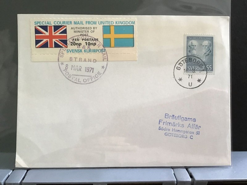 Special Courier Mail from U.K to Sweden 1971  stamps cover R31670 