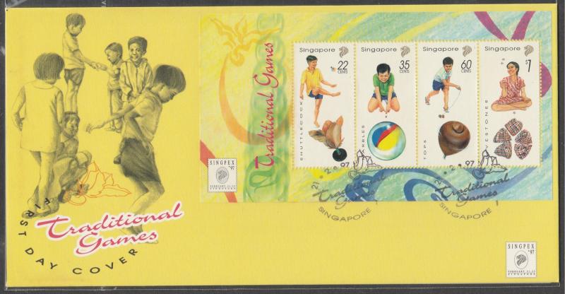 Singapore 1997 SINGPEX '97 - Traditional Games MS FDC SG#MS868