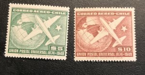 Stamps Chile Scott #C127-8 nh