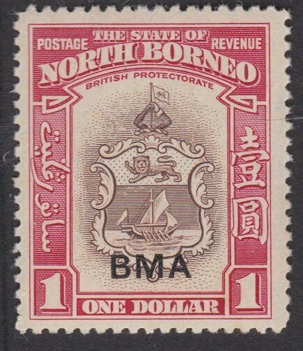 NORTH BORNEO 1945 $1 BMA overprint fine MNH................................57565