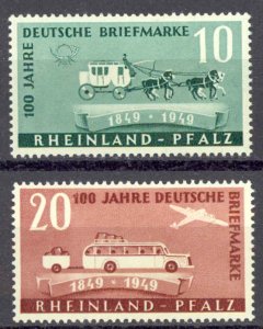 Germany Rhine Palatinate Sc# 6N39-6N40 MH 1949 German Postage 100th