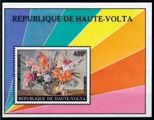 [67473] Burkina Faso Upper Volta 1974 Flora flowers Art painting Sheet MNH