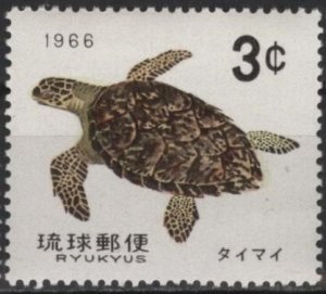 Ryukyu Islands 137 (mlh) 3c hawksbill turtle (1965)