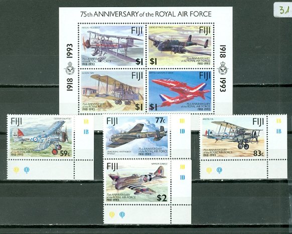 FIJI AVIATION #687-691a...SET & SOUV. SHEET...MNH...$19.00