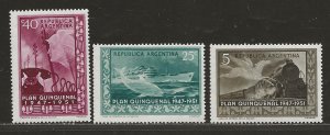 ARGENTINA SC# 595-7   FVF/MNH