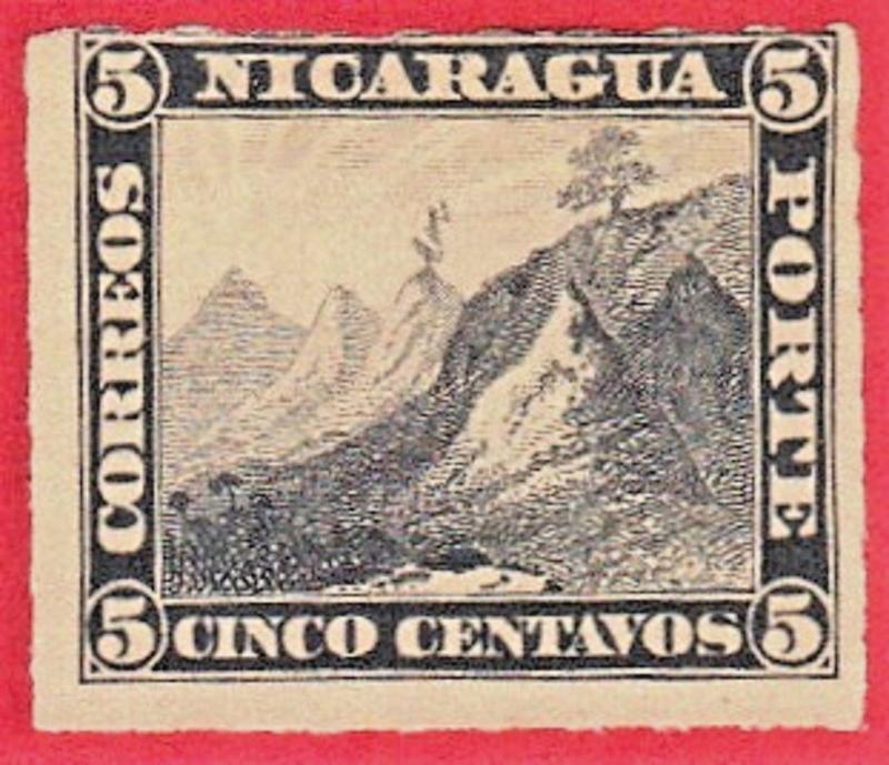 NICARAGUA SCOTT# 2 MNH 1862 LIBERTY CAP ON MOUNTAIN TOP  SEE SCAN FRONT & BACK