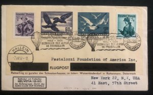 1952 Vöcklabruck Austria Flight Balloon Airmail cover To New York USA Sc#C54 C56