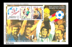 #2284 BOLIVIA 1982 FOOTBALL SOCCER WORLD CUP  82 S/SHEET MI BL 128 YV 100 MNH