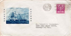 USA 1949 Sc 986 Cover Robert Fulton Stamp Company Cachet Edgar Allen Poe