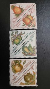 S) Gabon Republic, Fruits, Tangerine, Triangles, Tax XF, Stamp, Lightly Hinged.