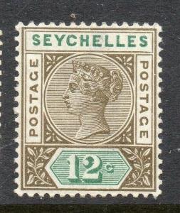 Seychelles 1893 Early Issue Fine Mint Hinged 12c. 308956