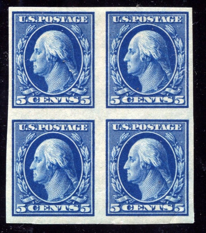 #347 Imperf Block/4  Mint OG top stamps hinged