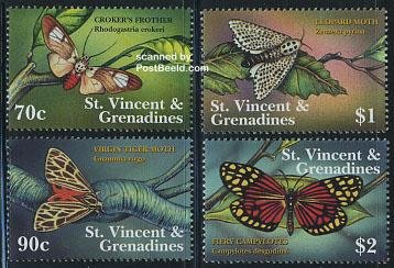 Saint Vincent 2001, Moth 4v, MNH