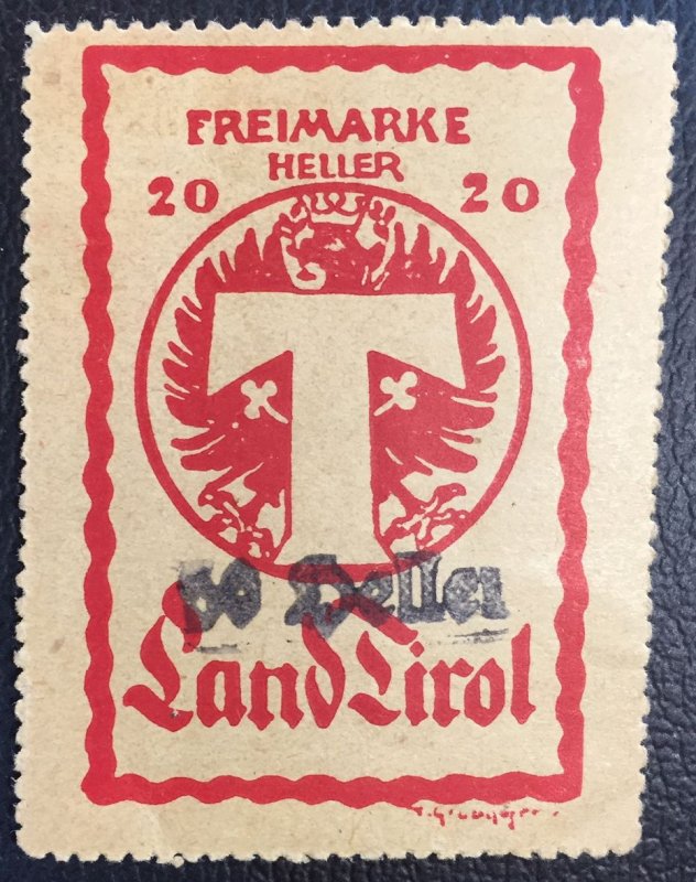 Austria 1919 - 20 Heller Red Land Tirol Freimarke