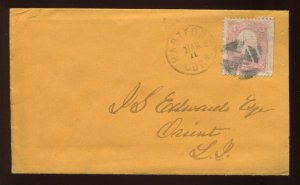 85 Washington D-Grill Used Stamp on Cover to ORIENT LI NY with PF Cert LV 2173