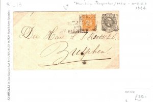 DUTCH EAST INDIES Cover Soerbaya? Uprated Stationery Netherlands 1894 SQ13