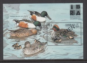 Kiribati 741 Ducks Specimen Souvenir Sheet MNH VF