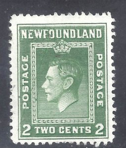 Canada NEWFOUNDLAND # 254 VF USED GREEN LINE PRINT ERROR BS26481